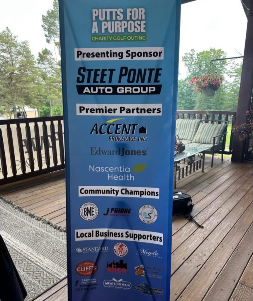 Steet Ponte Auto Group Signage for Putts for a Purpose Charity Golf Tournament 