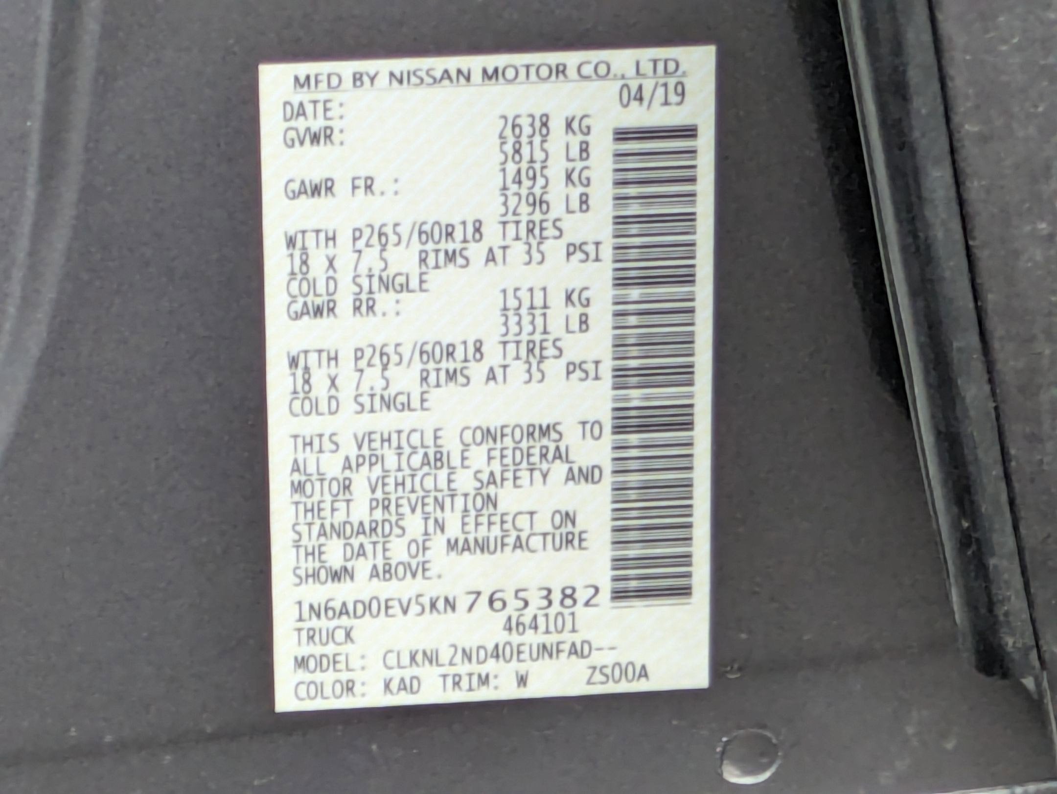 2019 Nissan Frontier SV