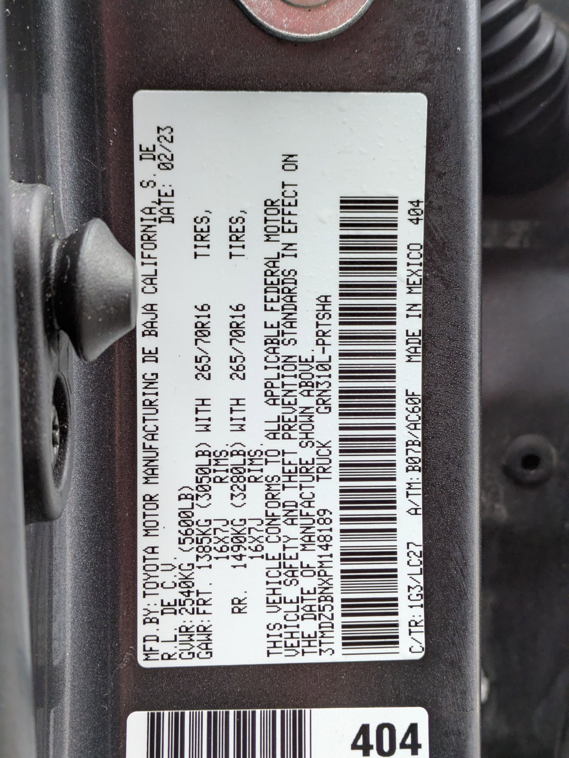 2023 Toyota Tacoma 4WD Base