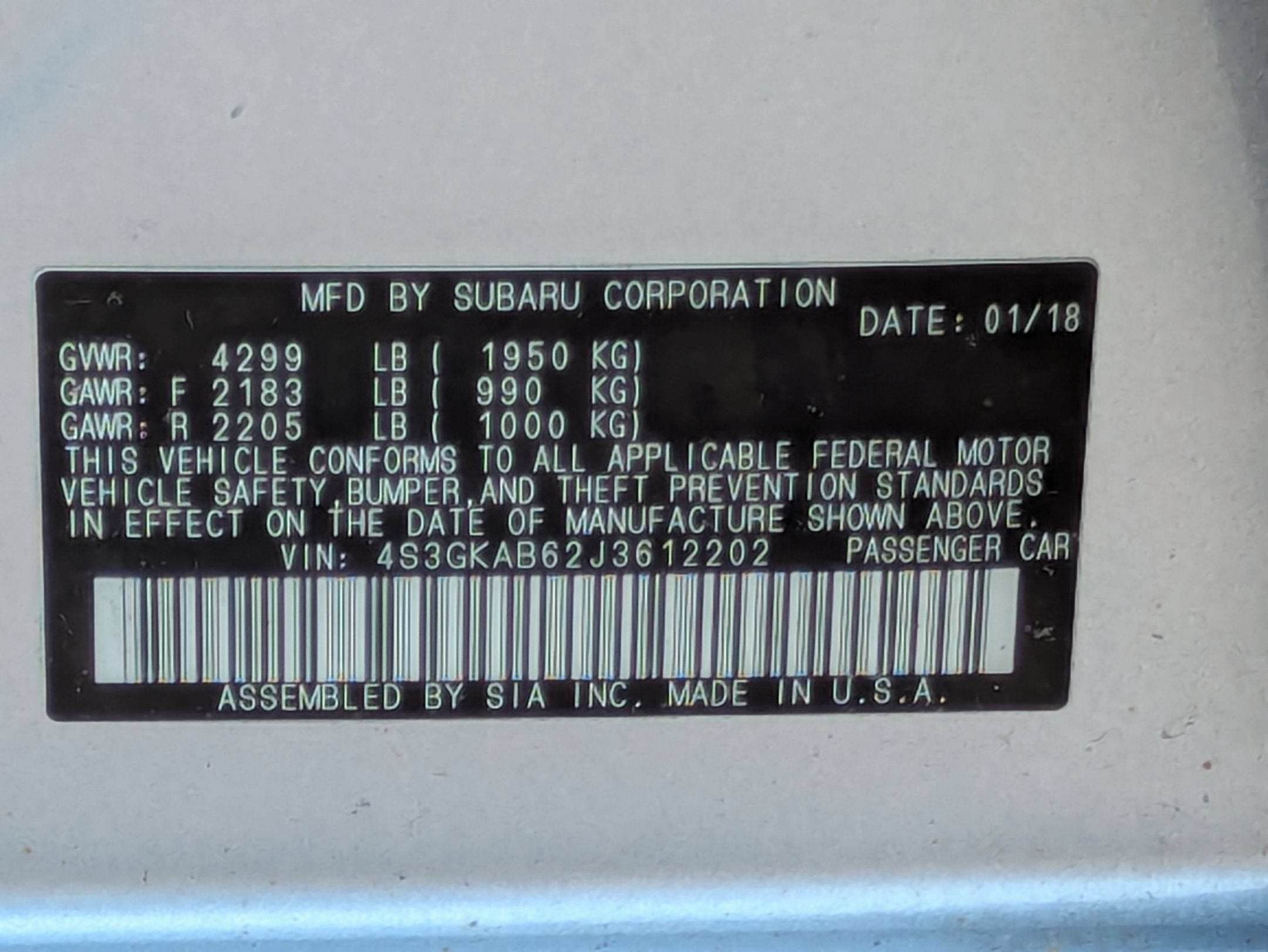 2018 Subaru Impreza Premium