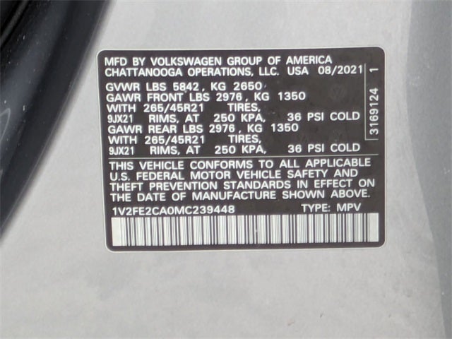 2021 Volkswagen Atlas Cross Sport 3.6L V6 SEL Premium R-Line