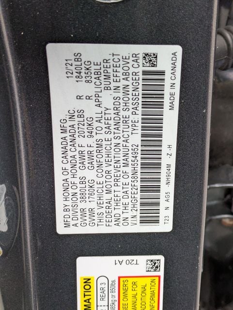 2022 Honda Civic Sport