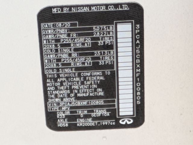 2021 INFINITI QX50 Sensory