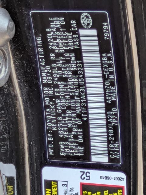 2020 Toyota Camry Hybrid XLE