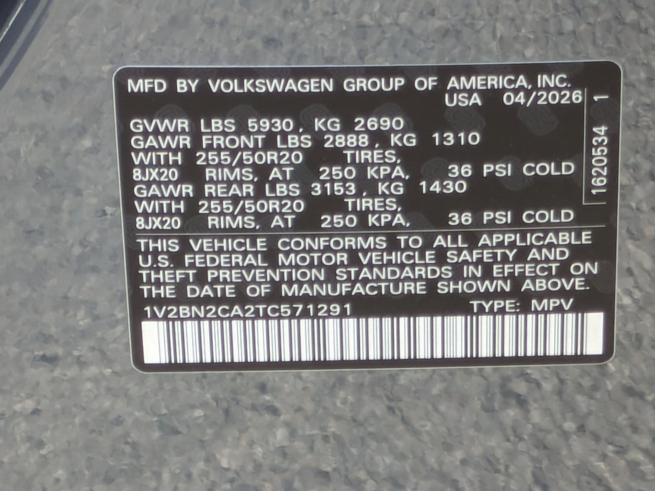 2026 Volkswagen Atlas 2.0T SEL