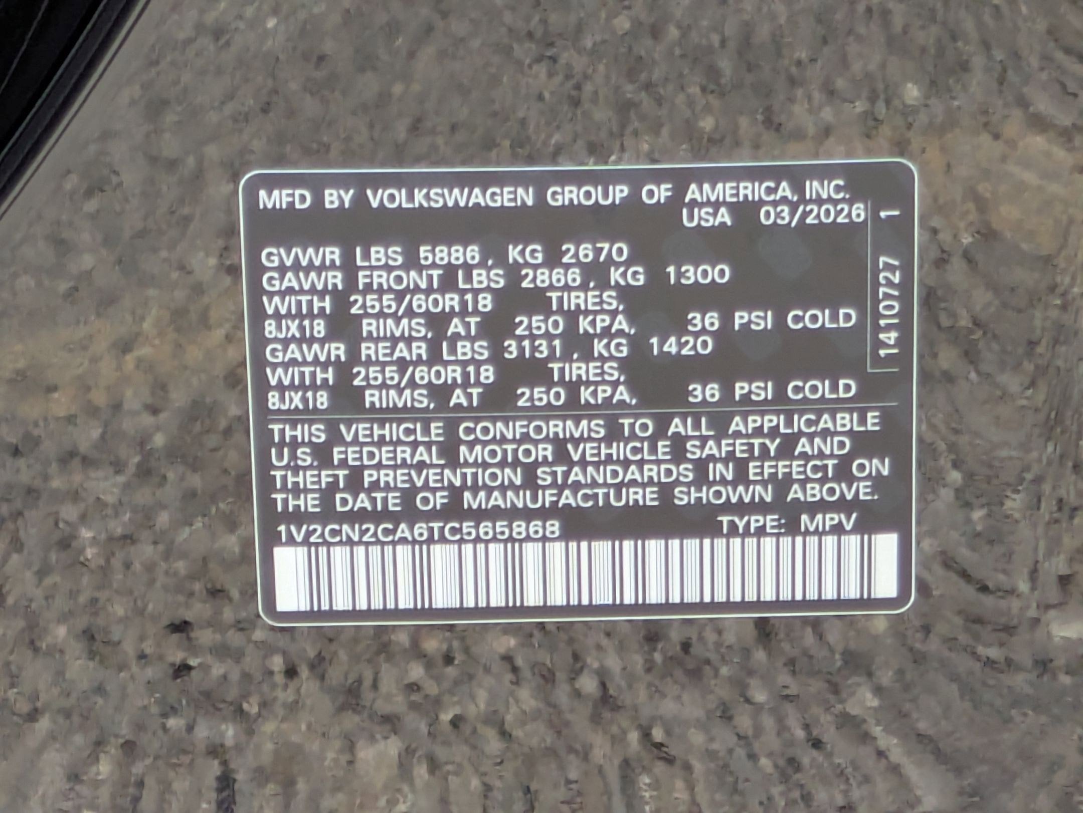 2026 Volkswagen Atlas 2.0T Peak Edition