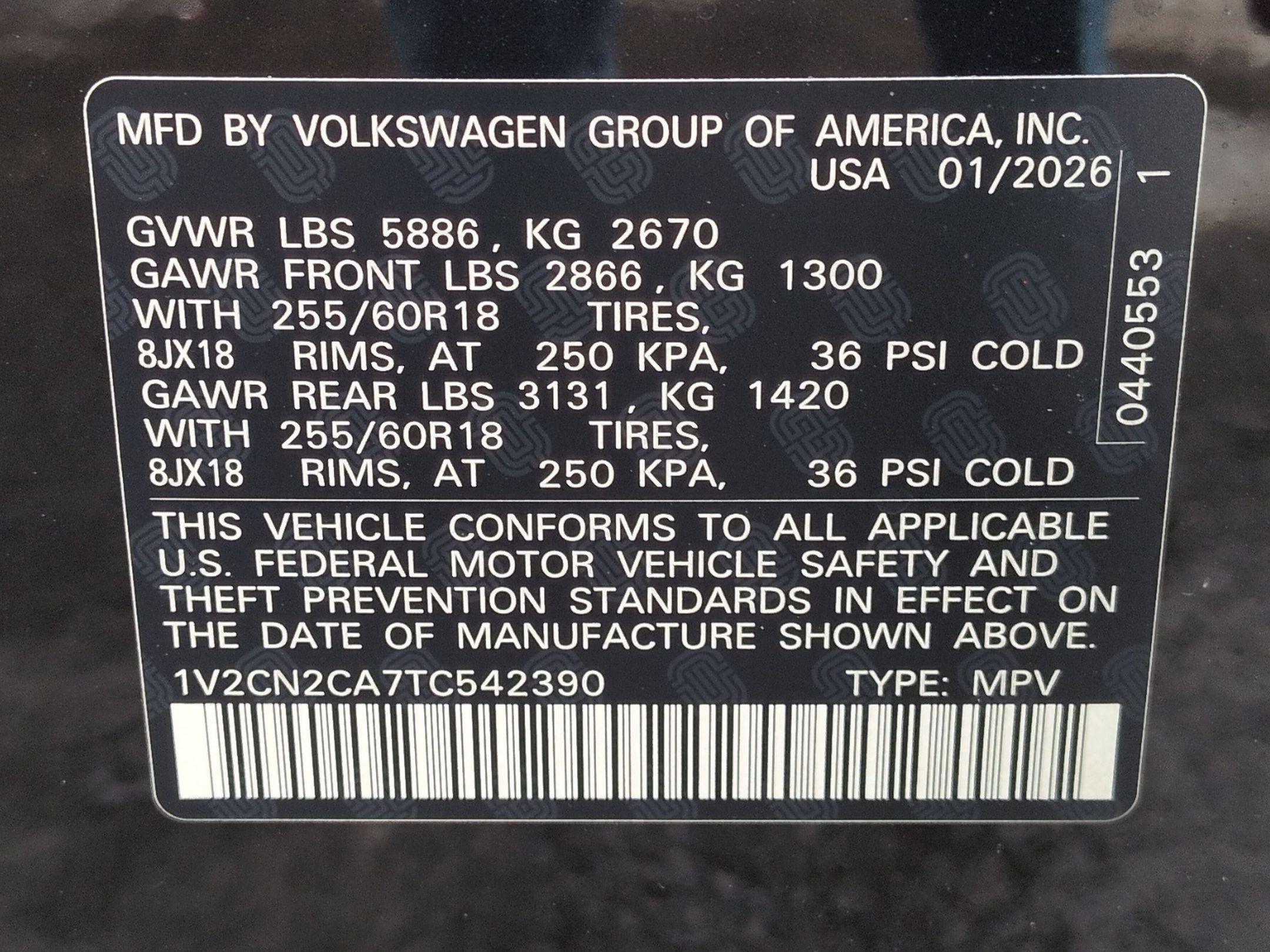2026 Volkswagen Atlas 2.0T Peak Edition