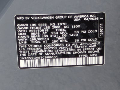 2026 Volkswagen Atlas 2.0T Peak Edition
