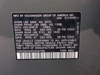 2026 Volkswagen Atlas 2.0T Peak Edition