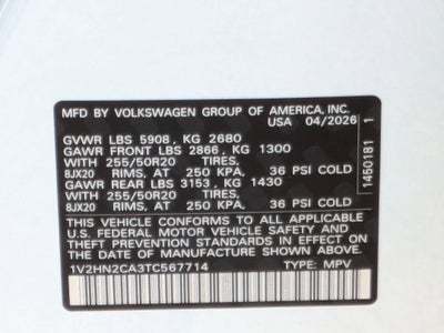 2026 Volkswagen Atlas 2.0T SE w/Technology