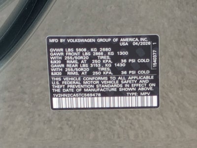 2026 Volkswagen Atlas 2.0T SE w/Technology