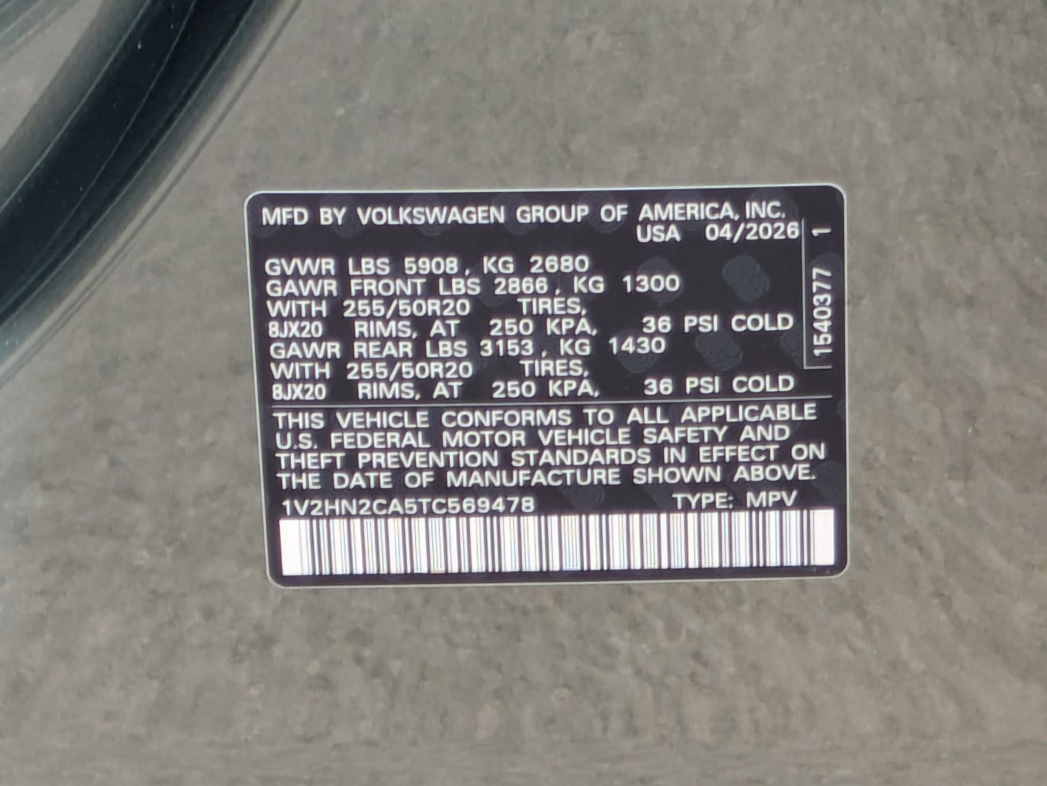 2026 Volkswagen Atlas 2.0T SE w/Technology
