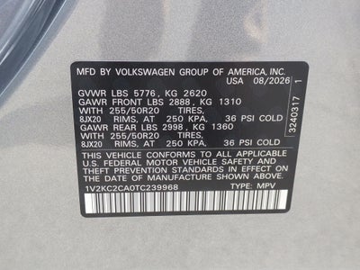 2026 Volkswagen Atlas Cross Sport SE w/Technology