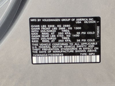 2026 Volkswagen Atlas 2.0T SE w/Technology