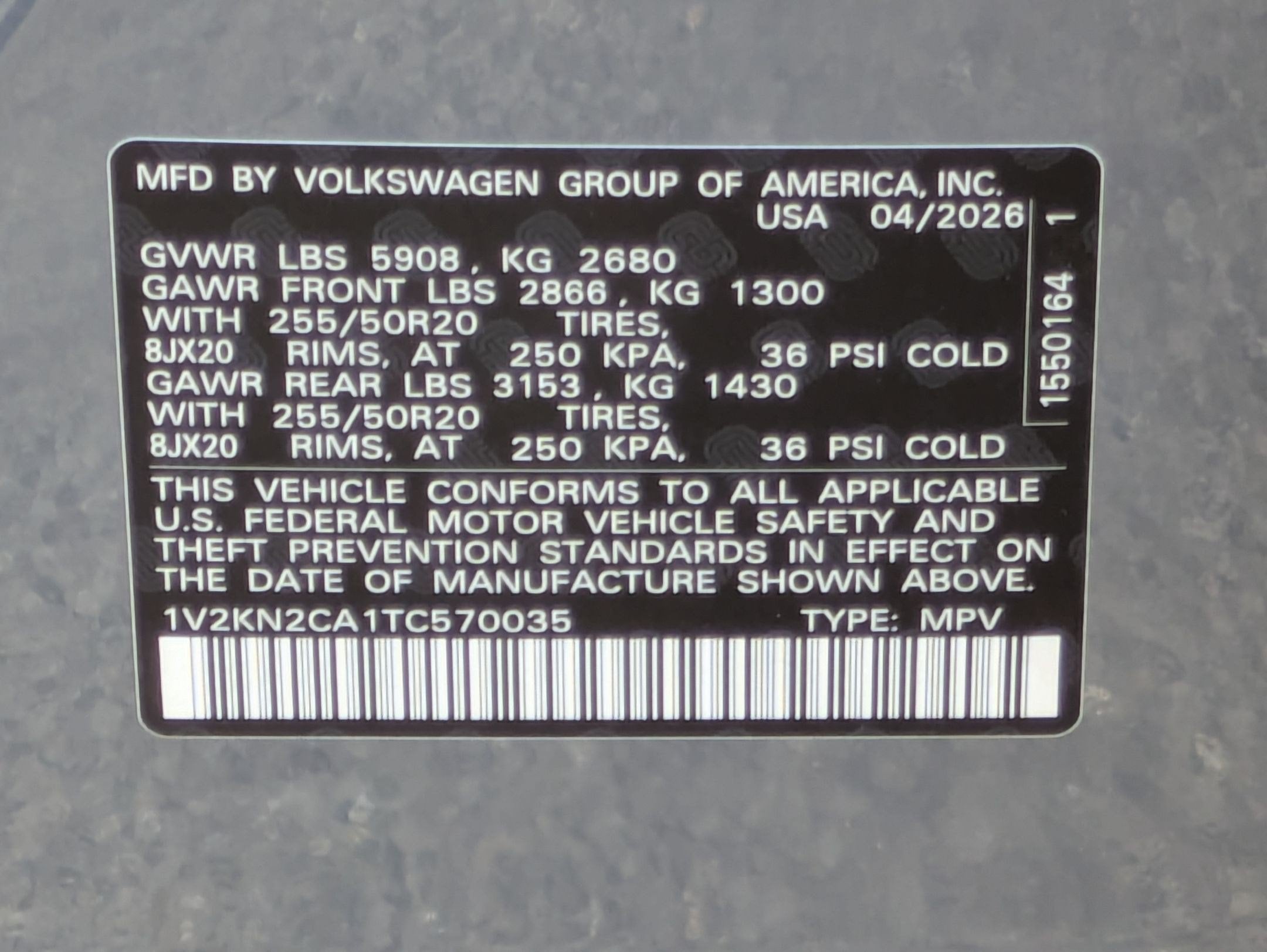 2026 Volkswagen Atlas 2.0T SE w/Technology