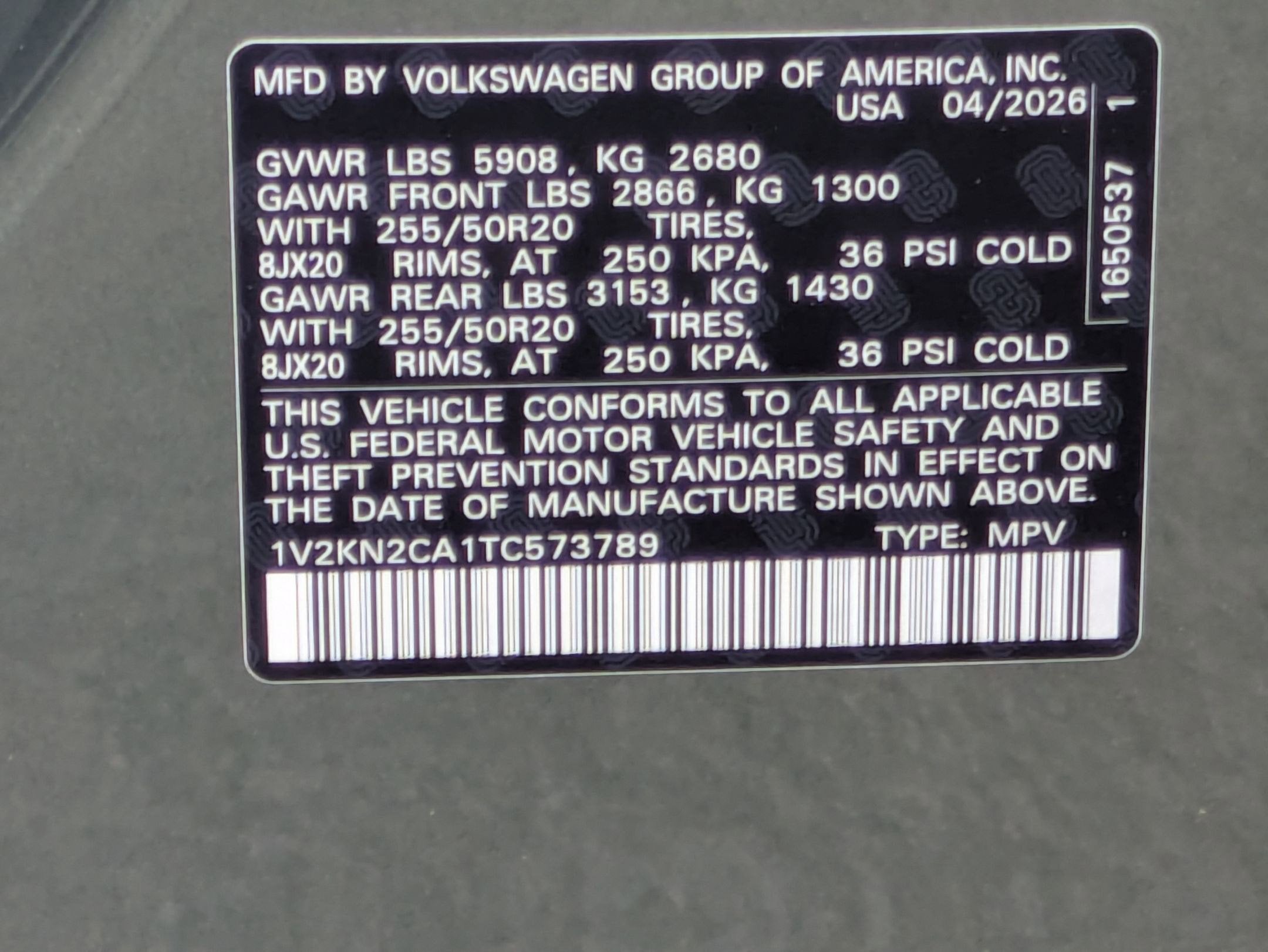 2026 Volkswagen Atlas 2.0T SE w/Technology