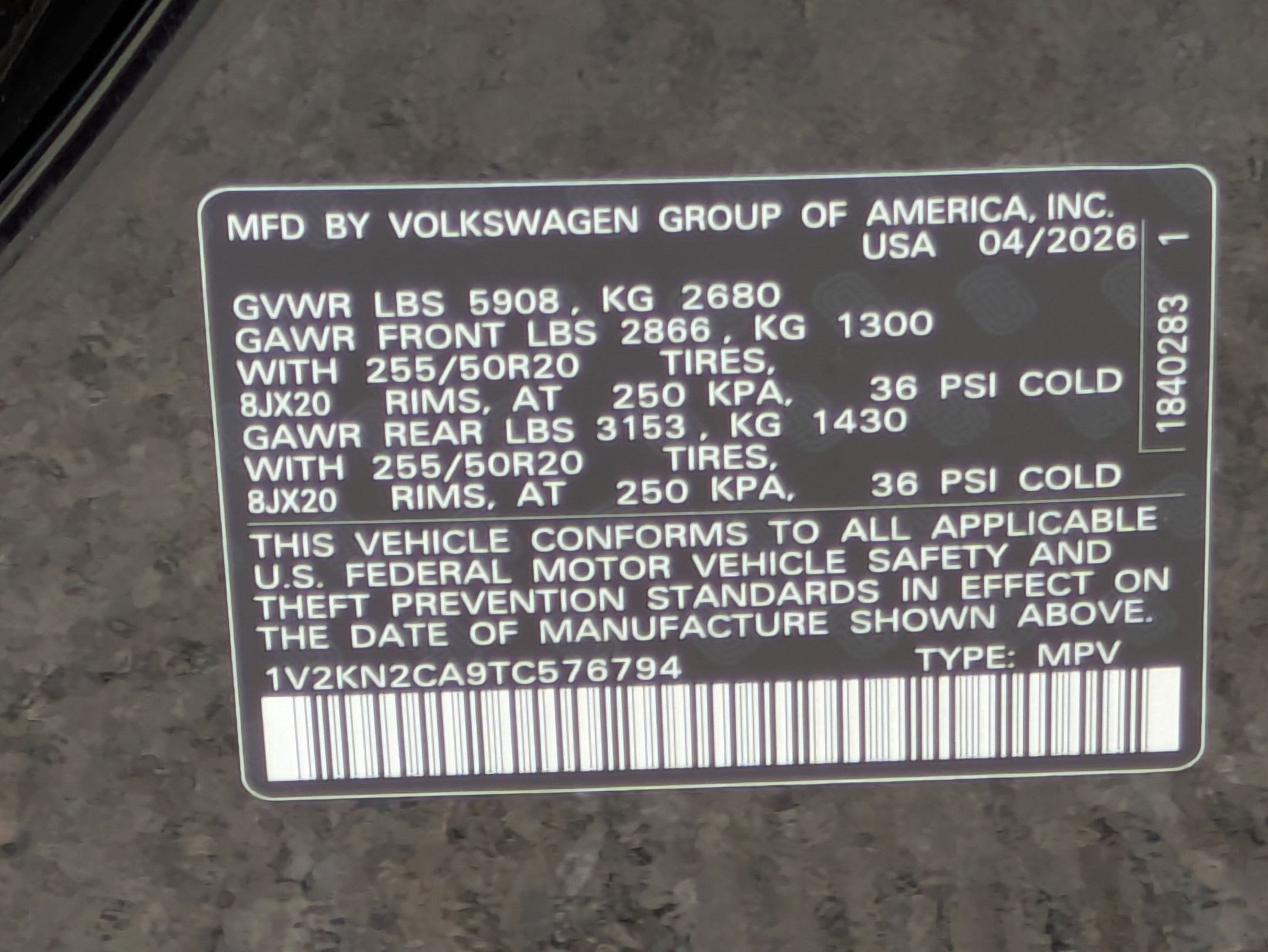 2026 Volkswagen Atlas 2.0T SE w/Technology