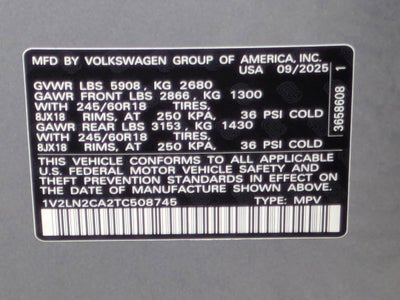 2026 Volkswagen Atlas 2.0T SE