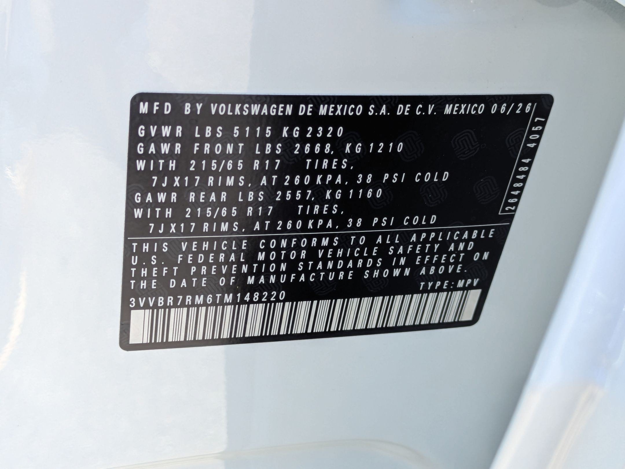 2026 Volkswagen Tiguan 2.0T S