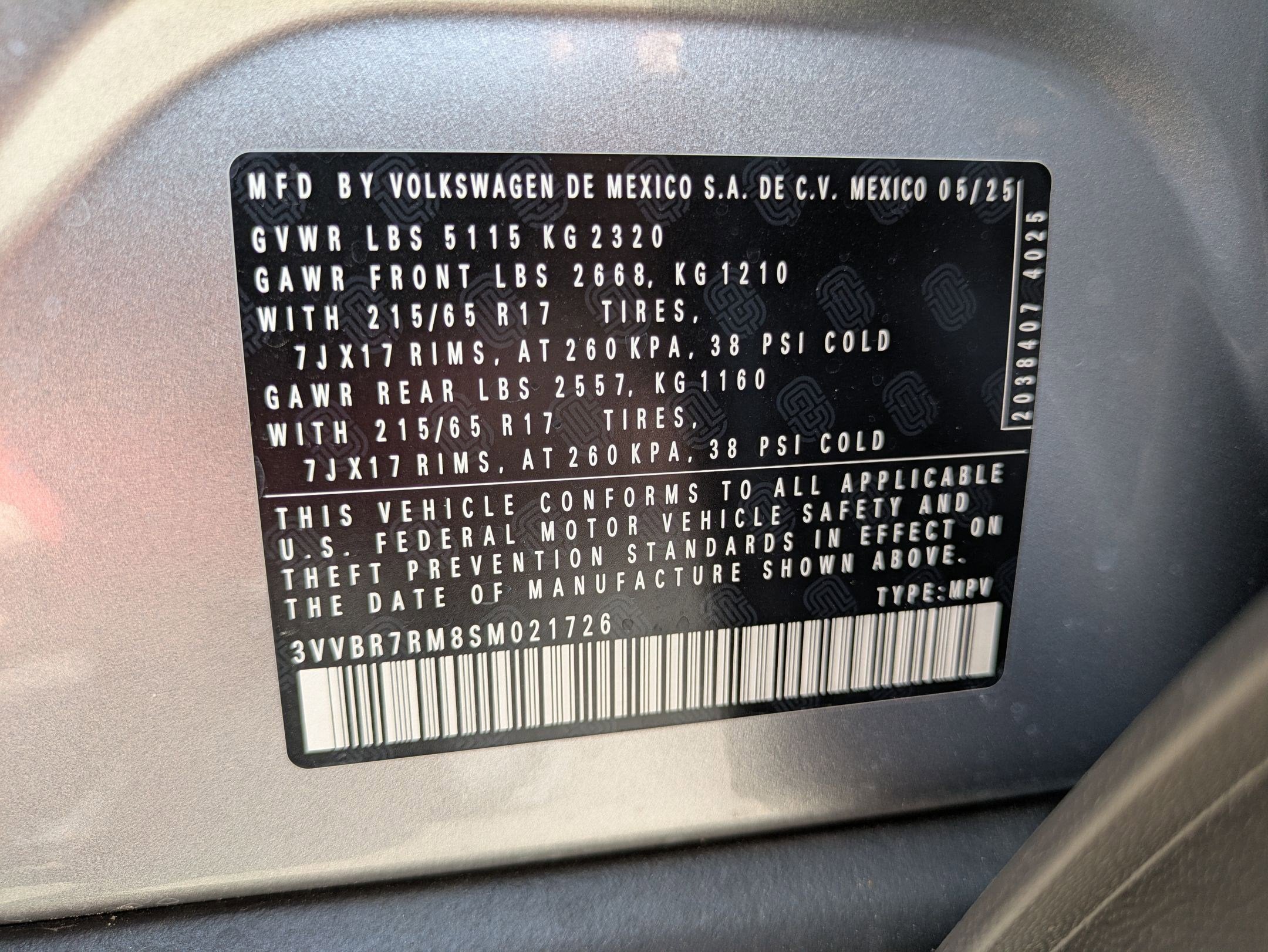 2025 Volkswagen Tiguan 2.0T S