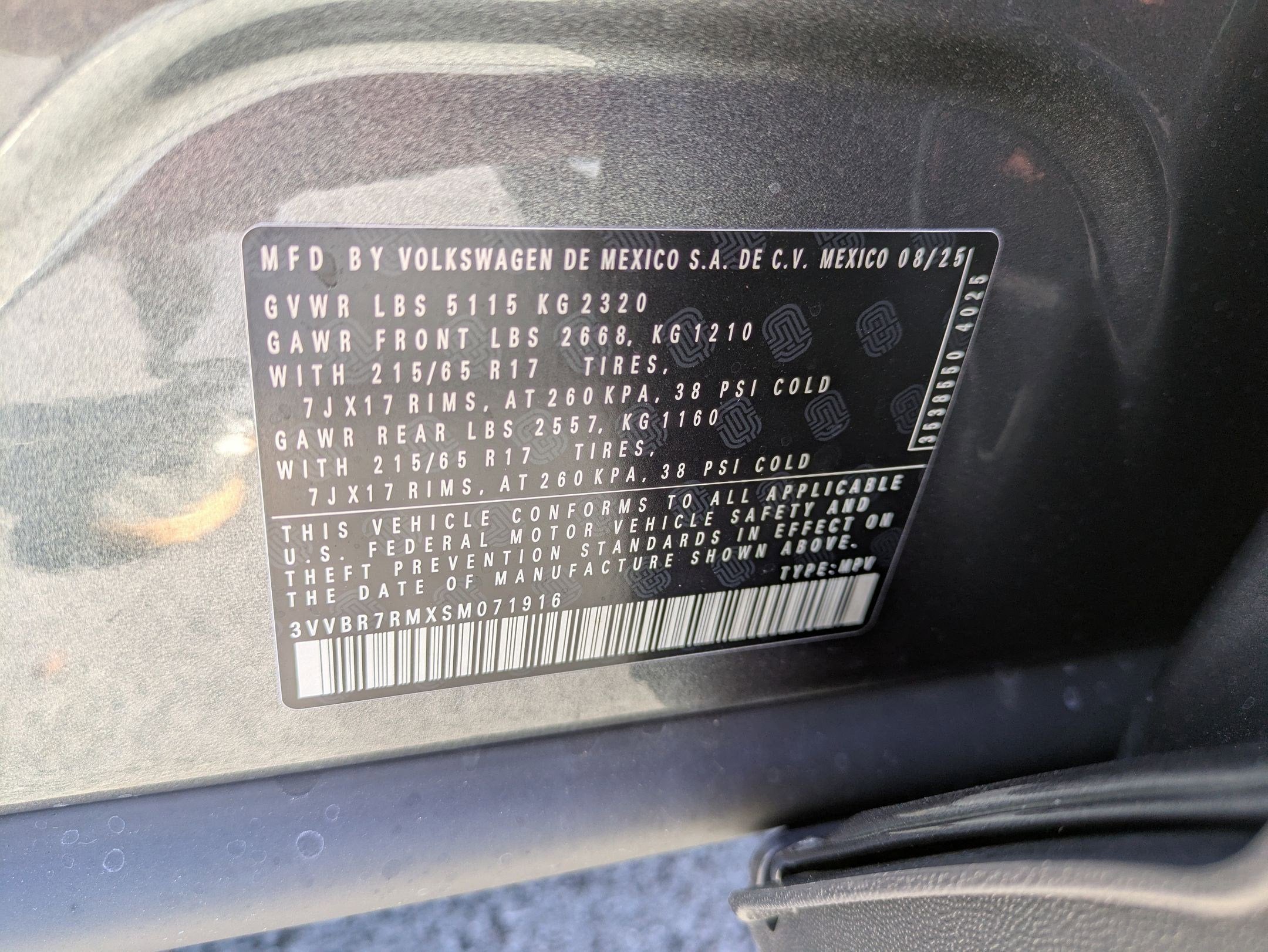 2025 Volkswagen Tiguan 2.0T S