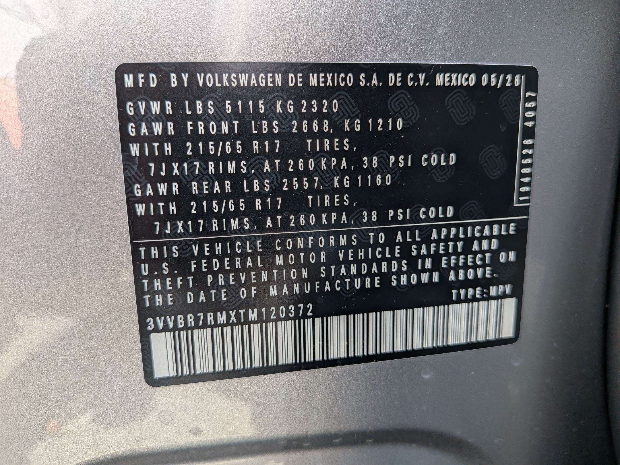 2026 Volkswagen Tiguan 2.0T S