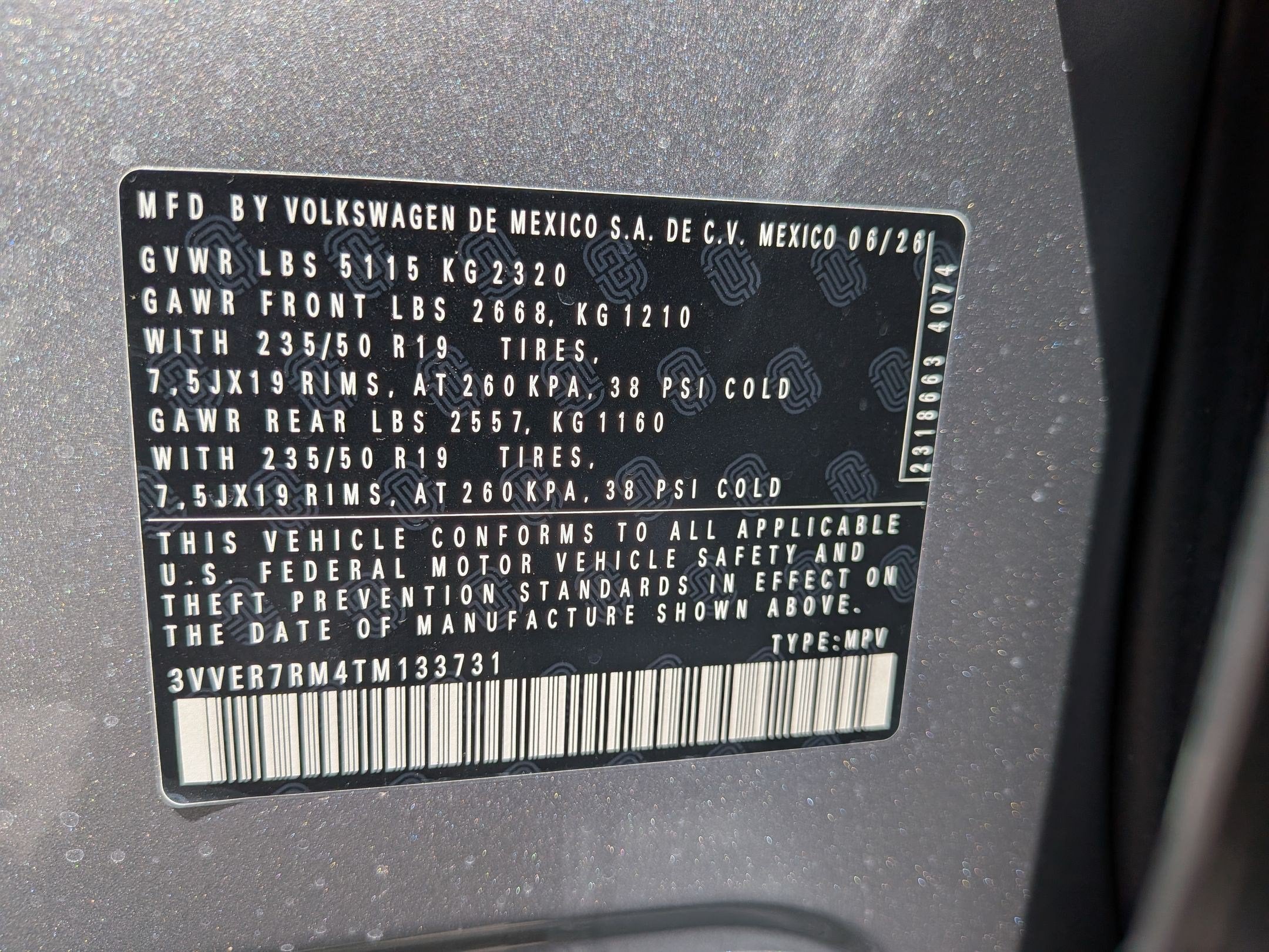 2026 Volkswagen Tiguan 2.0T SE
