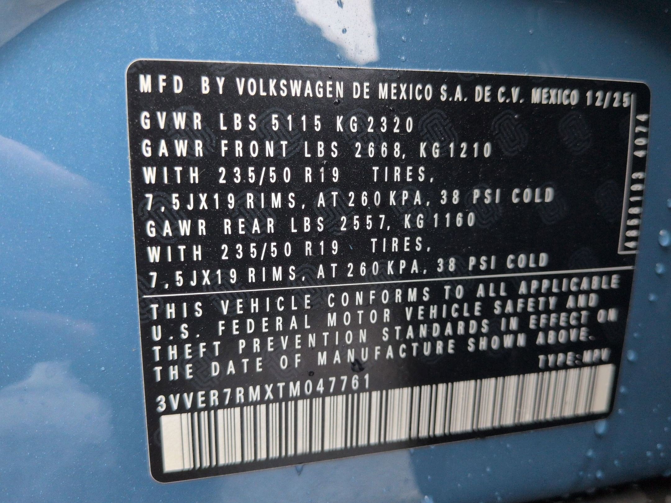 2026 Volkswagen Tiguan 2.0T SE