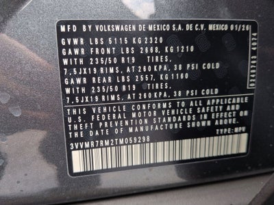 2026 Volkswagen Tiguan 2.0T SE