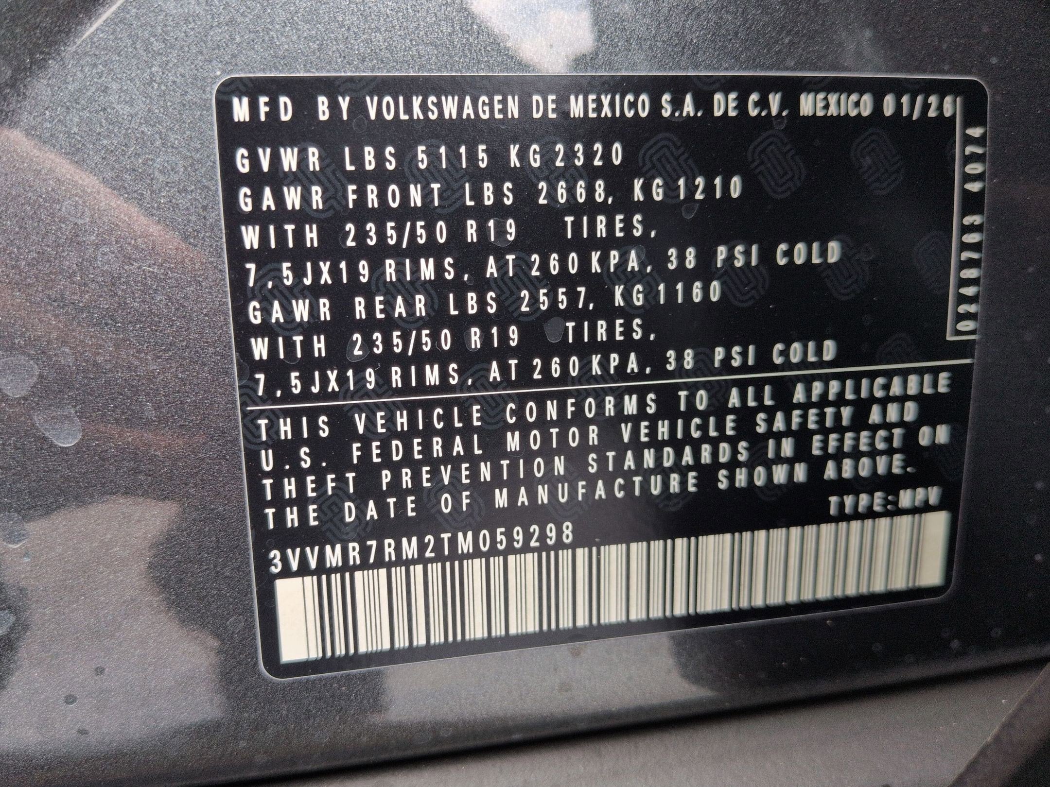 2026 Volkswagen Tiguan 2.0T SE