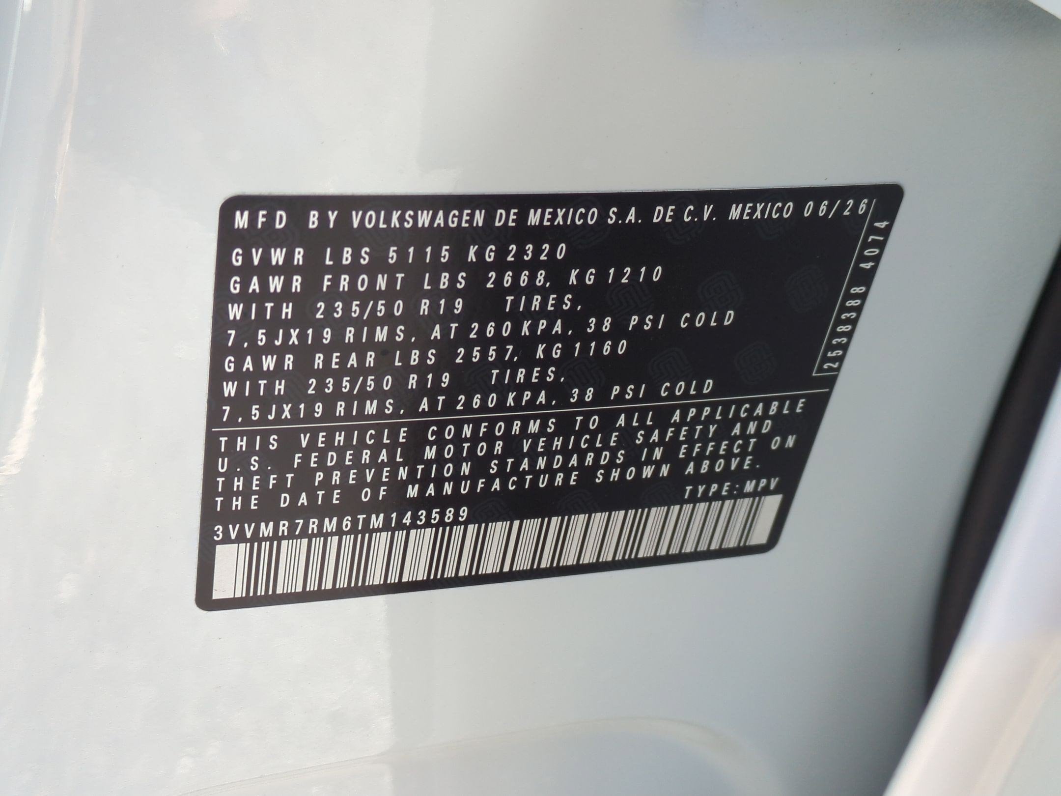 2026 Volkswagen Tiguan 2.0T SE