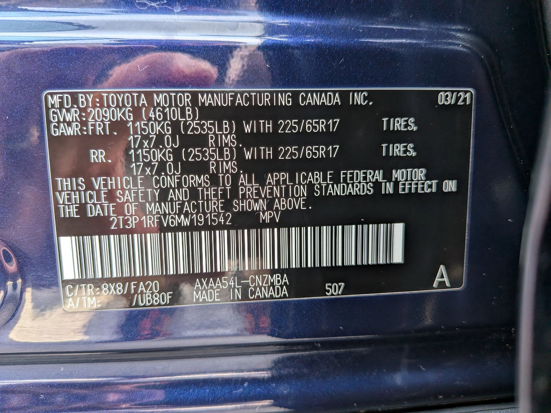 2021 Toyota RAV4 XLE w/ Convenience & Cold Weather Pkg