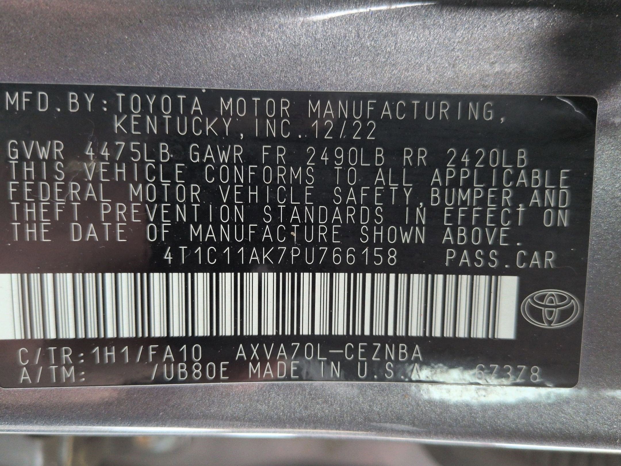 2023 Toyota Camry LE