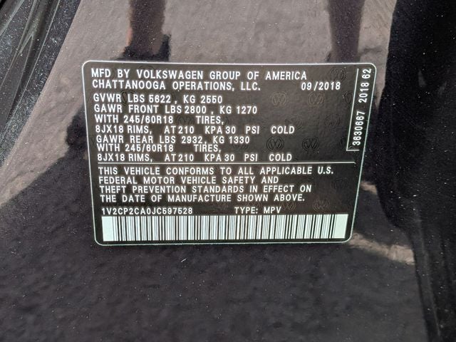 2018 Volkswagen Atlas 2.0T SE