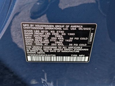 2022 Volkswagen Atlas 3.6L V6 SE w/Technology