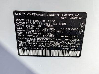 2026 Volkswagen Atlas 2.0T SE