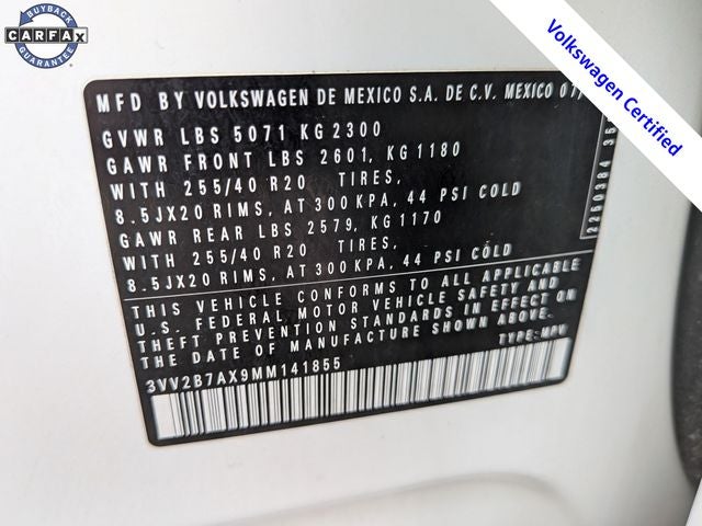 2021 Volkswagen Tiguan 2.0T SE R-Line Black
