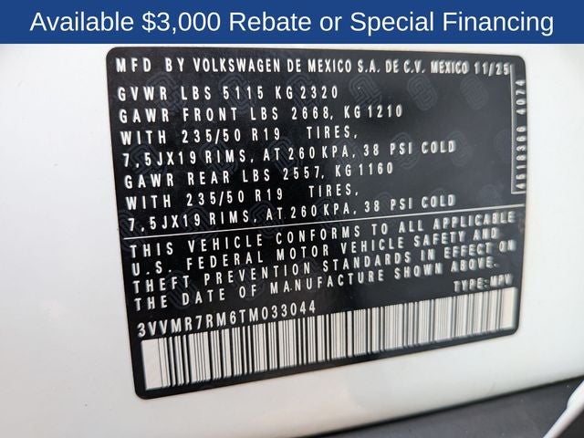 2026 Volkswagen Tiguan 2.0T SE