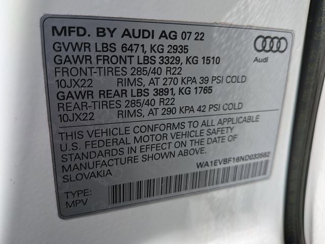 2022 Audi Q8 55 Premium Plus quattro