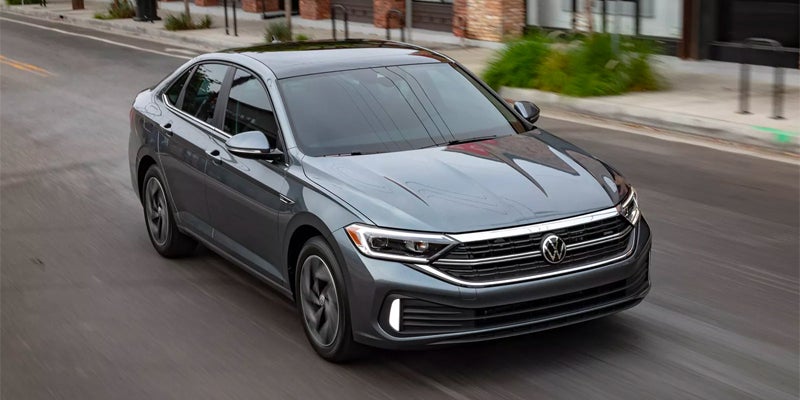 overhead view of a silver 2025 Volkswagen Jetta