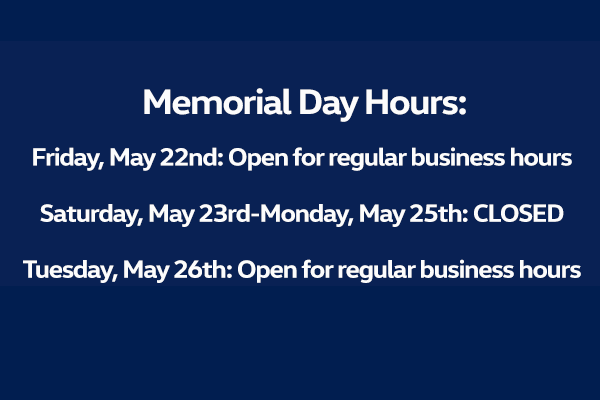 Memorial Day Hours 