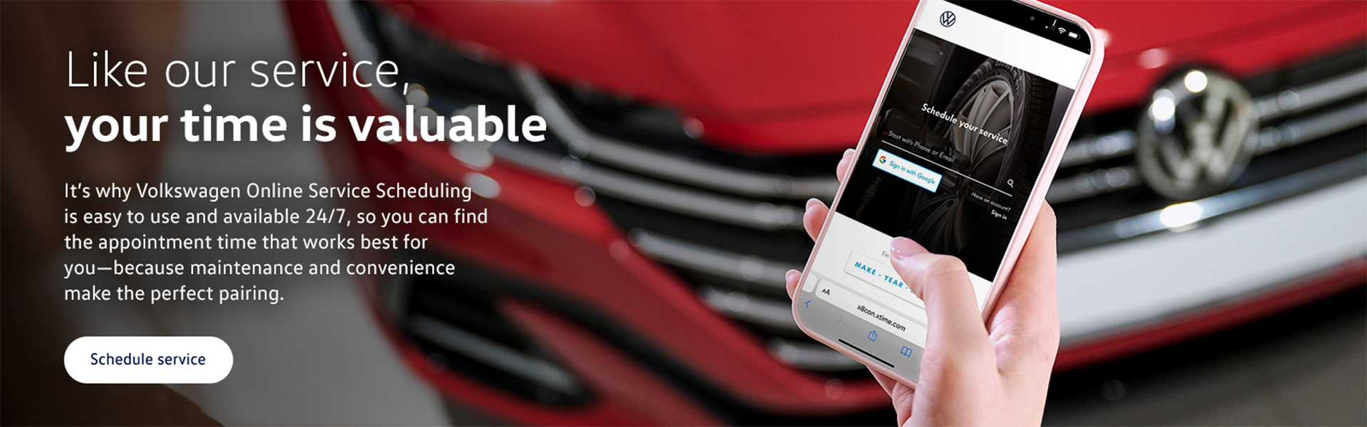 Schedule Service Banner- 'Convenience in hand'