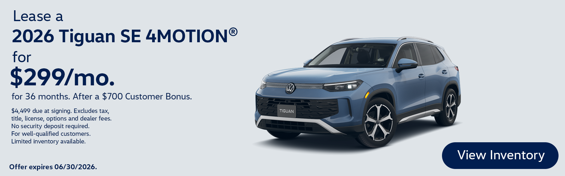 2026 Tiguan Lease